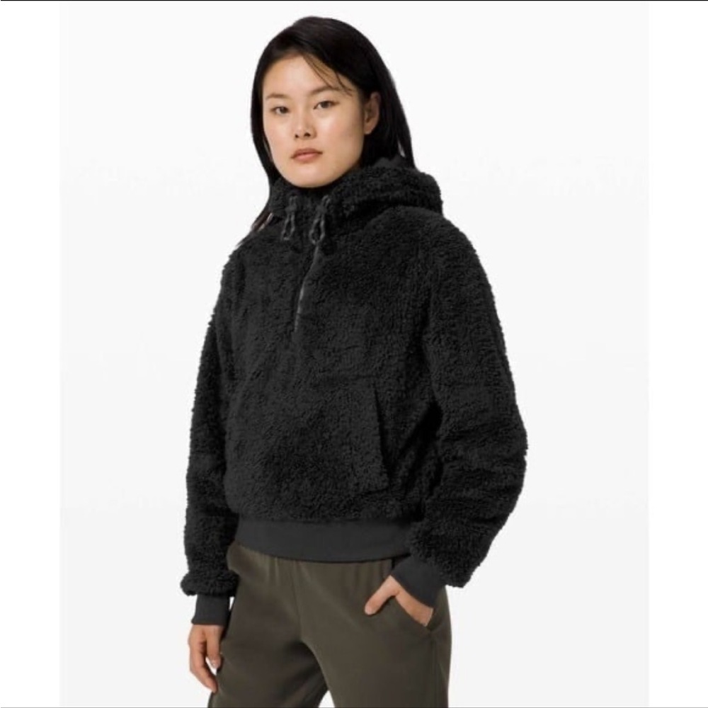 Lululemon oh so Sherpa half zip black size 6